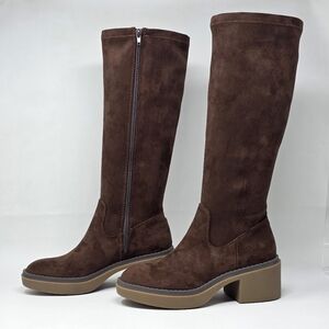 White Mountain Brown Marcella Boots Women’s Size 6.5 Riding Round Toe Mid Calf